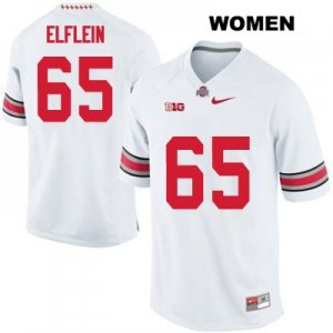 Women's NCAA Ohio State Buckeyes Pat Elflein #65 College Stitched Authentic Nike White Football Jersey ZP20S33HV